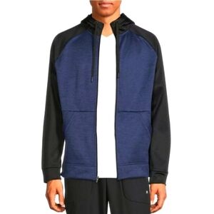 Russell | Men's Tech Fleece Zip Up Hoodie | Size: L | Color: Black & Navy Blue